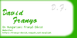 david franyo business card